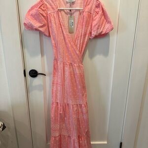 NWT never fully dressed pink paisley wrap dress